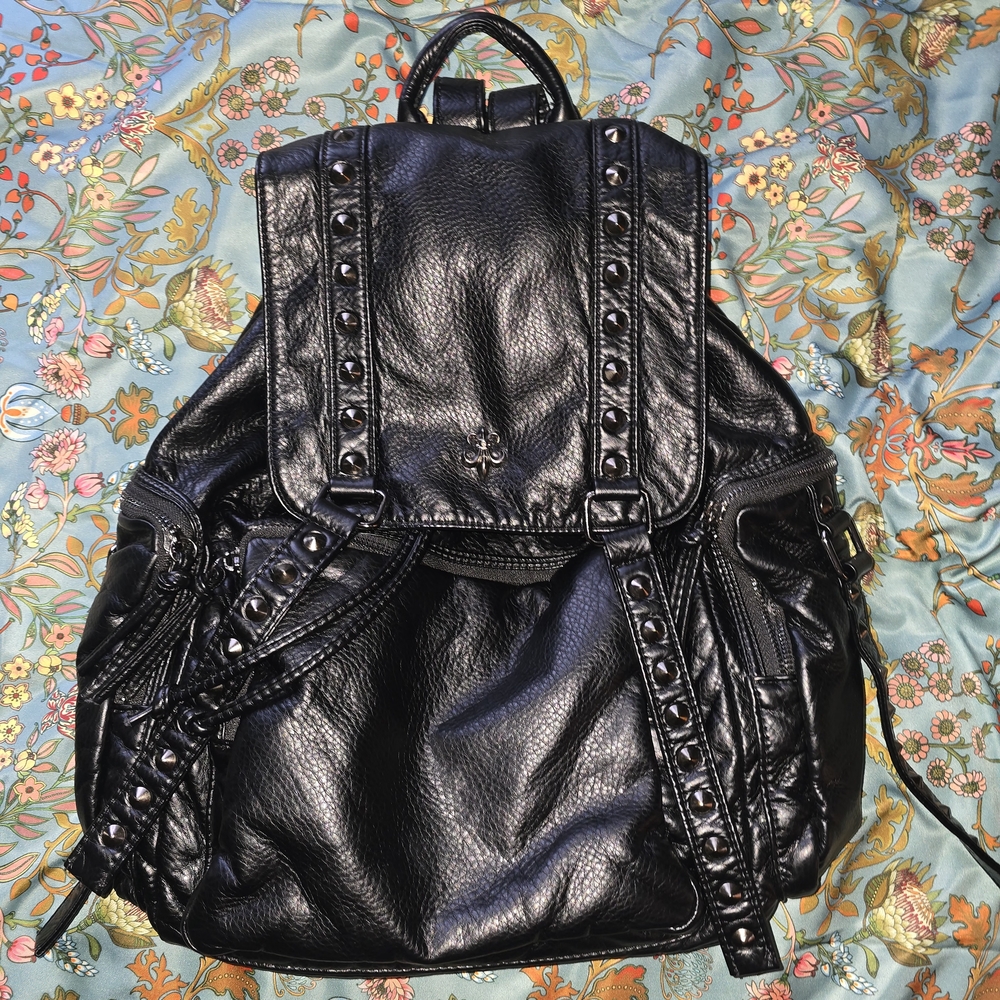 Black Bird In A Bag Studded Leather Backpack